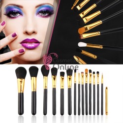 Pensule de Make-up 15 bucati Negre Profesionale